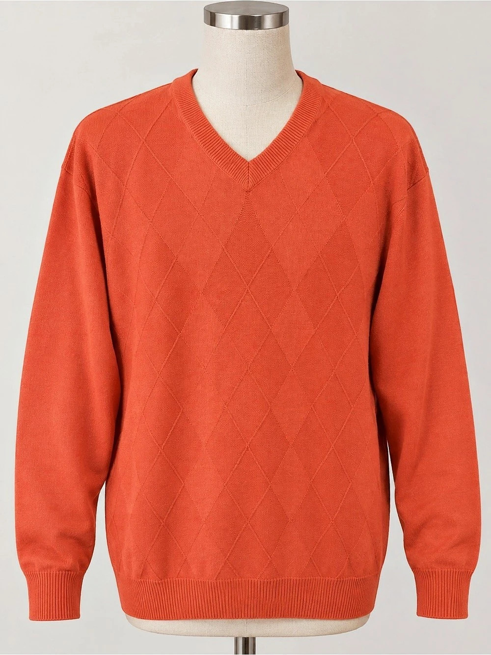 Men's V-Neck Orange Sweater